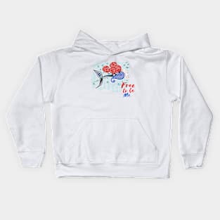 Red,White and Blue Mermaid Kids Hoodie